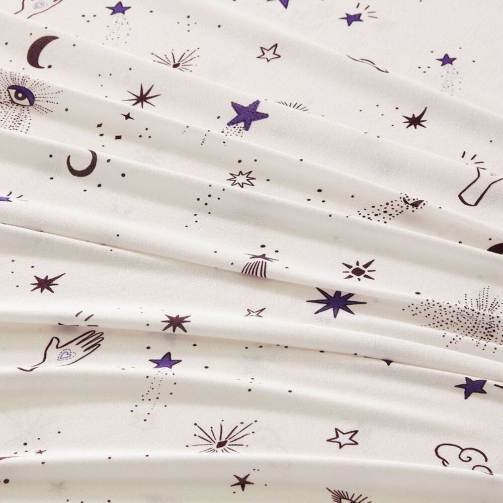 Mingled Threads - Celestial Garden Twin Celestial Sky Jersey Sheet S Purple - Picture 2 of 4